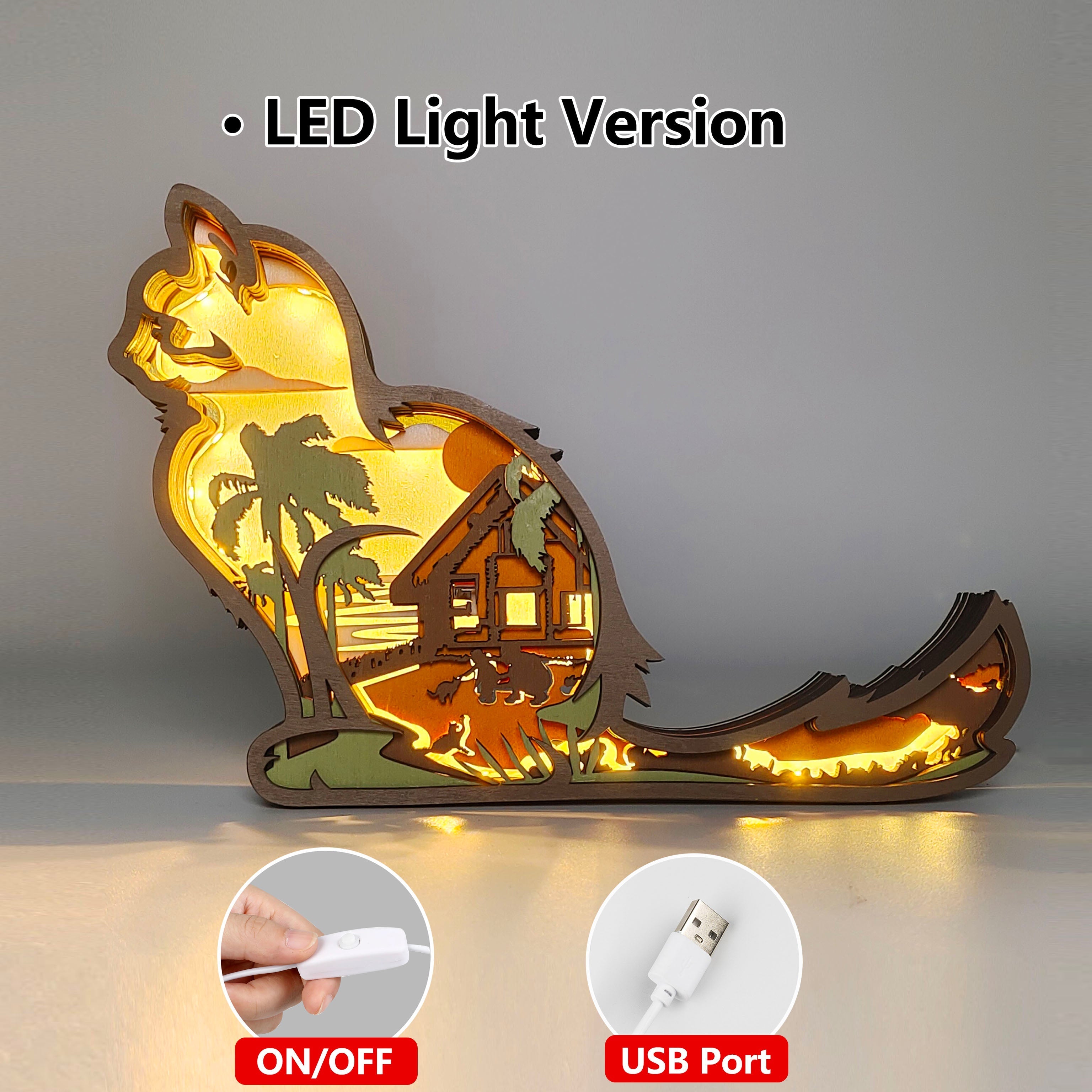 WoodenAnimal™ - Handgefertigte LED-Holzlampe mit Sprachsteuerung